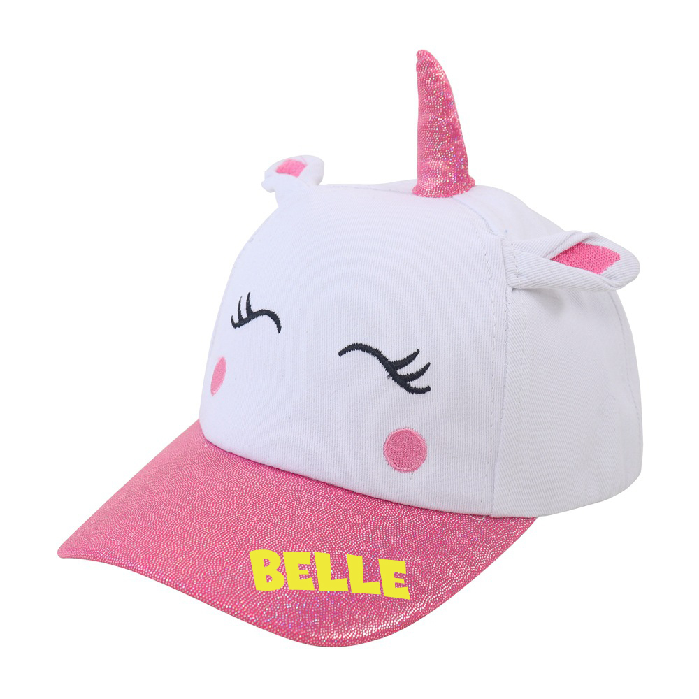 Personalized Unicorn Rainbow Shiny Glitter Baseball Cap | CWBeach120