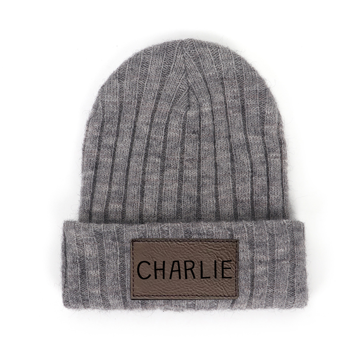 Personalized Leather Patch Infant Beanie for Comfort & Unique | HSKid30