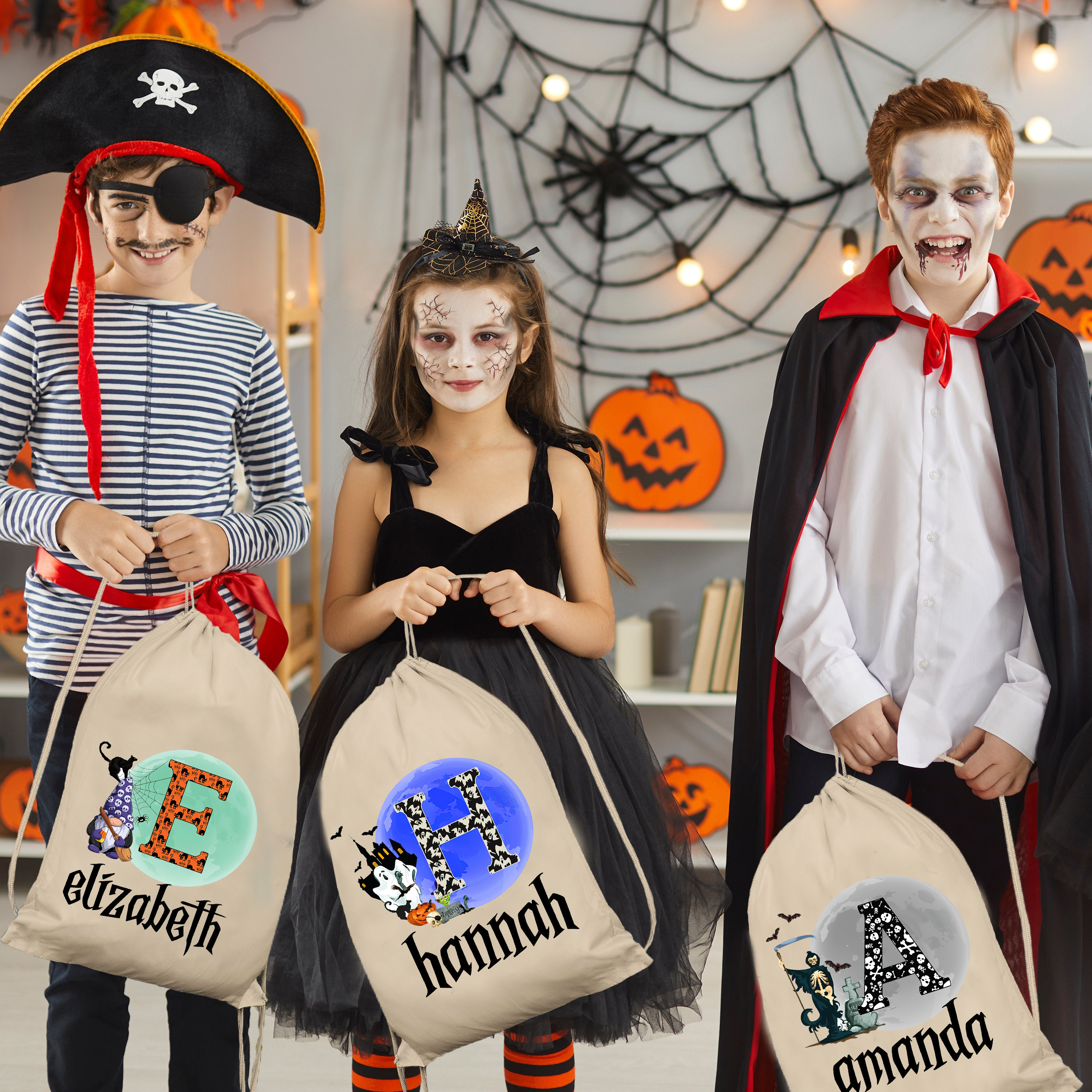 Personalized Name Pumpkin Treat Bag | CWHalloween11