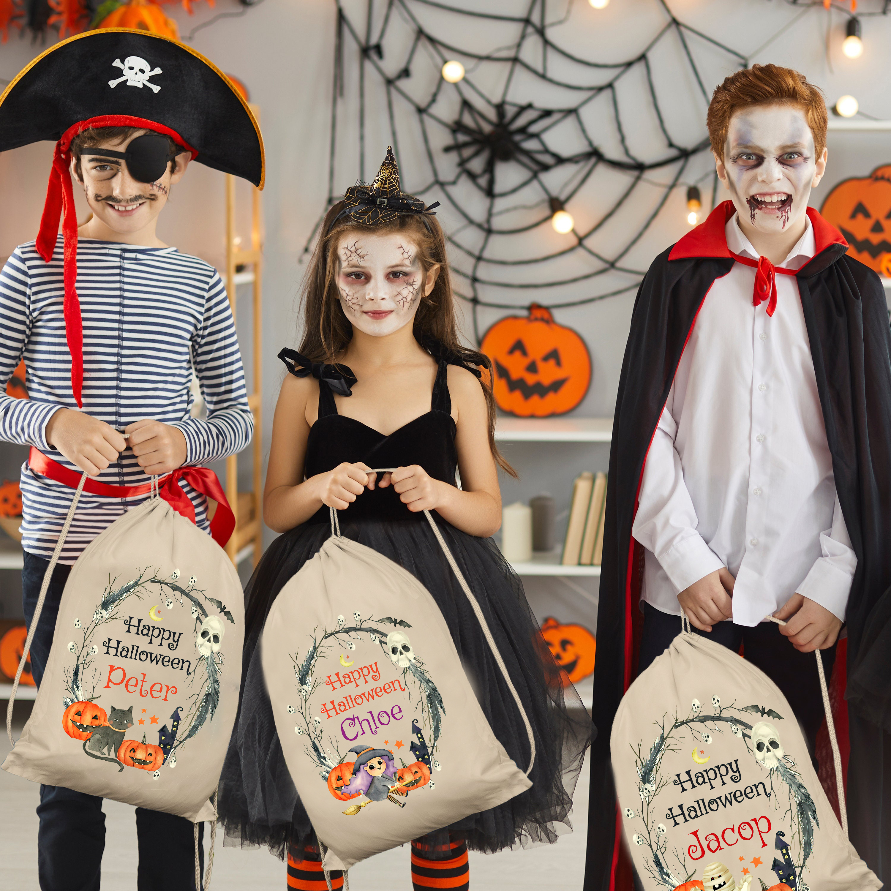 Personalized Name Pumpkin Treat Bag | CWHalloween12