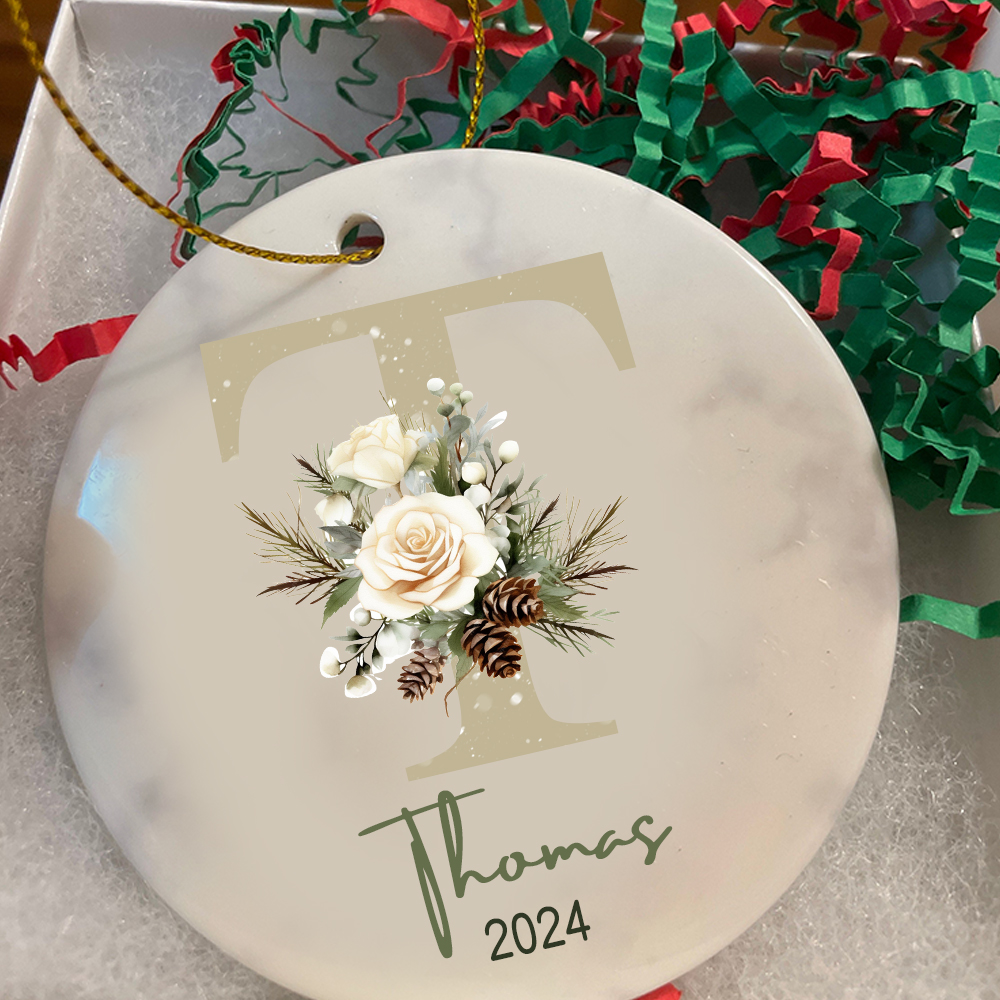 Personalized Family Monogram Christmas Ornament | MCGift36