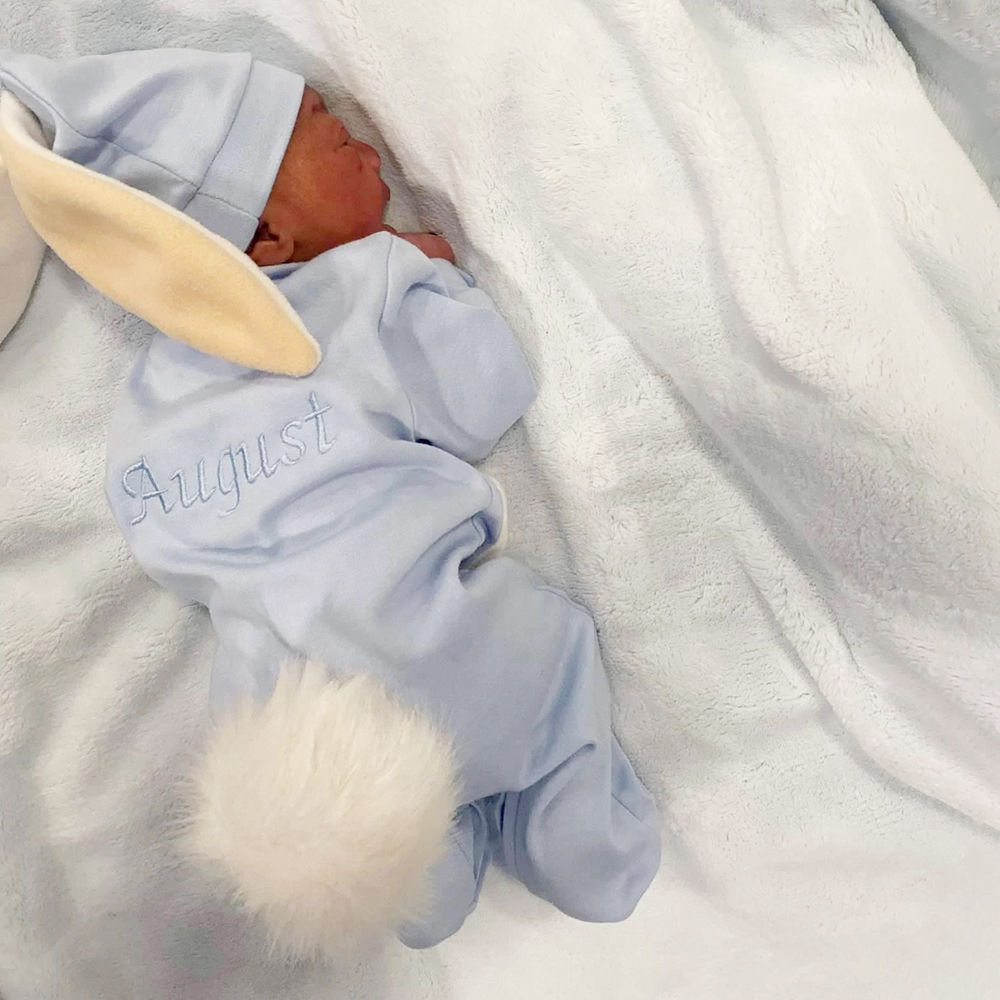 Personalized Embroidery Baby Rabbit Ears Romper | CWbaby85