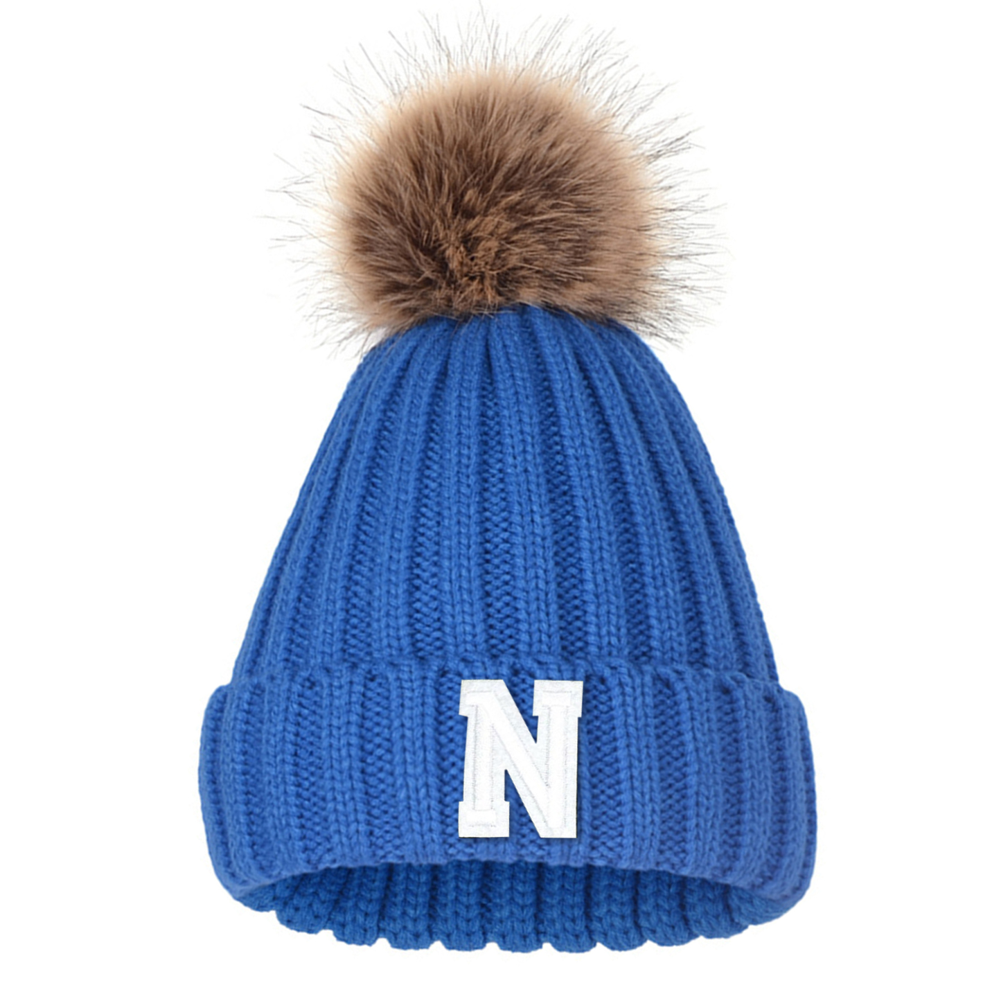 Personalized Initial Patch Pom Pom Beanie Hat | HSKid45