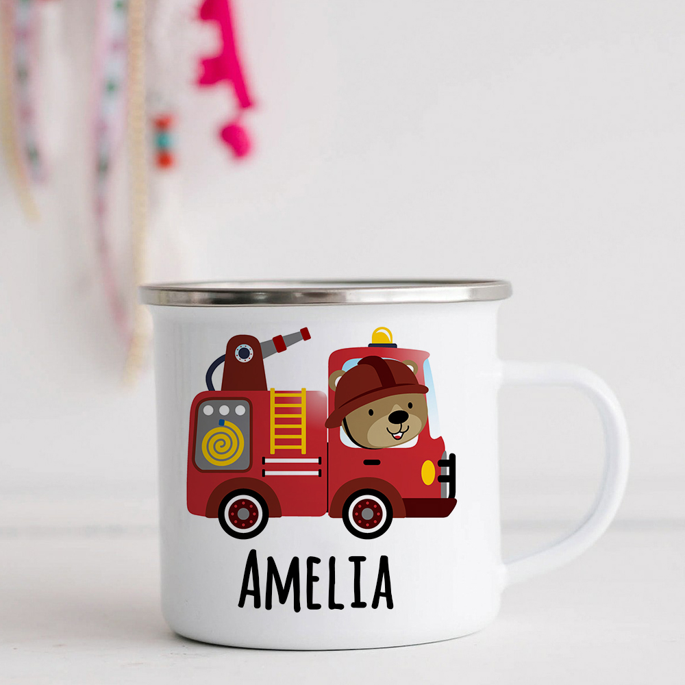 Personalised 12oz Cute Vehicle Mugs for Kids  | KidMug28