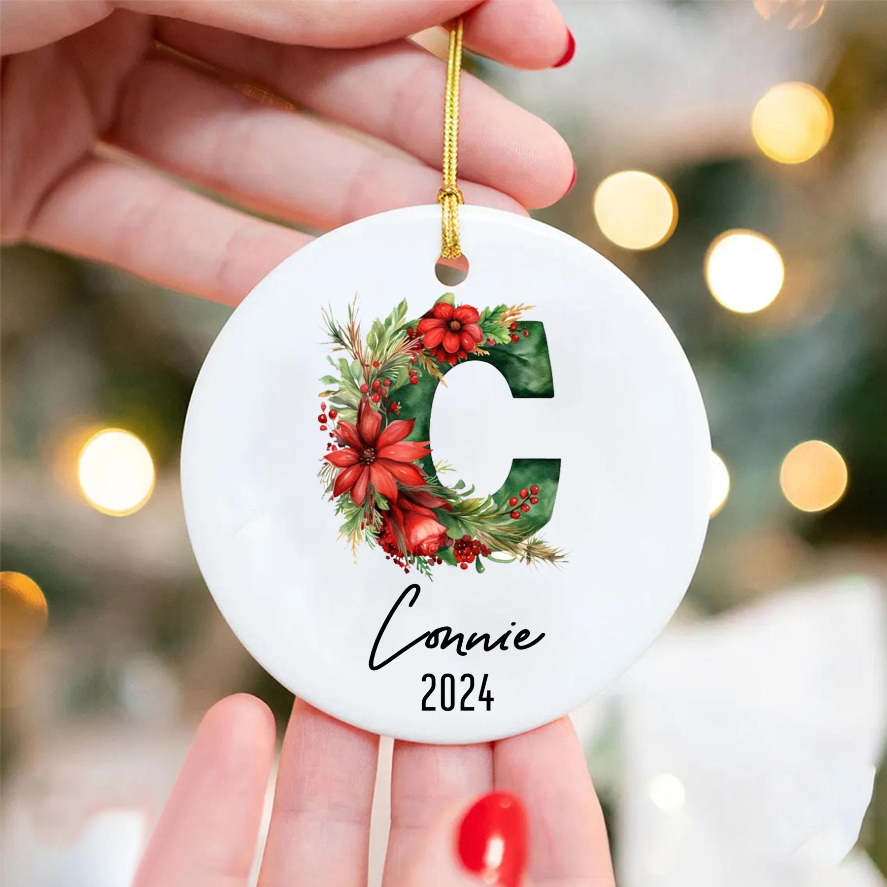 Personalized Christmas Monogram Ornaments Decoration | MCGift5711