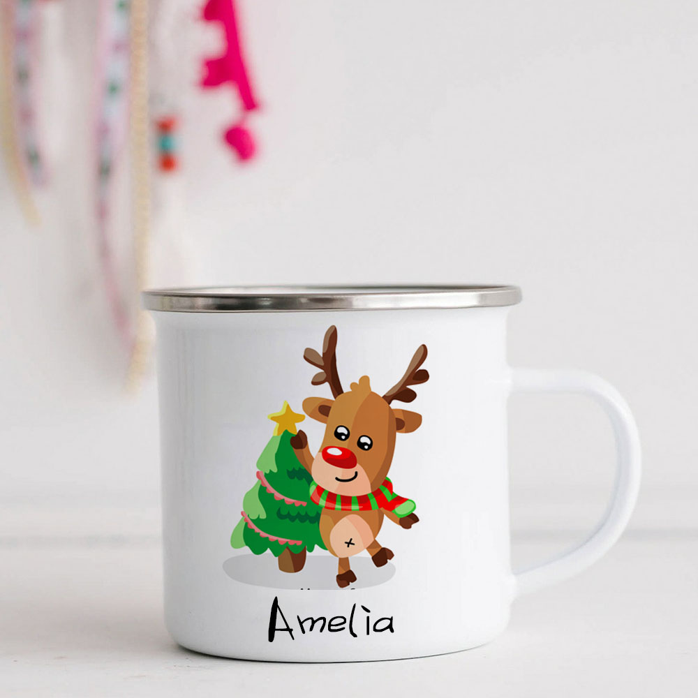 Personalised 12oz Christmas Elks Mugs for Kids  | KidMug22