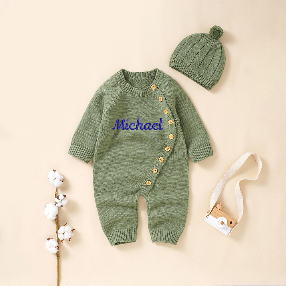 Personalized Embroidered Kids Color Romper Set | inSet13