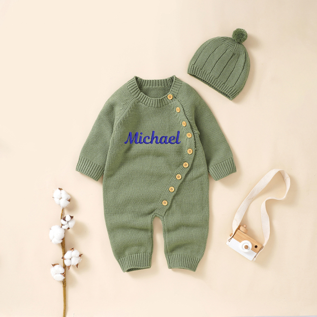 Personalized Embroidered Kids Color Romper Set | inSet13