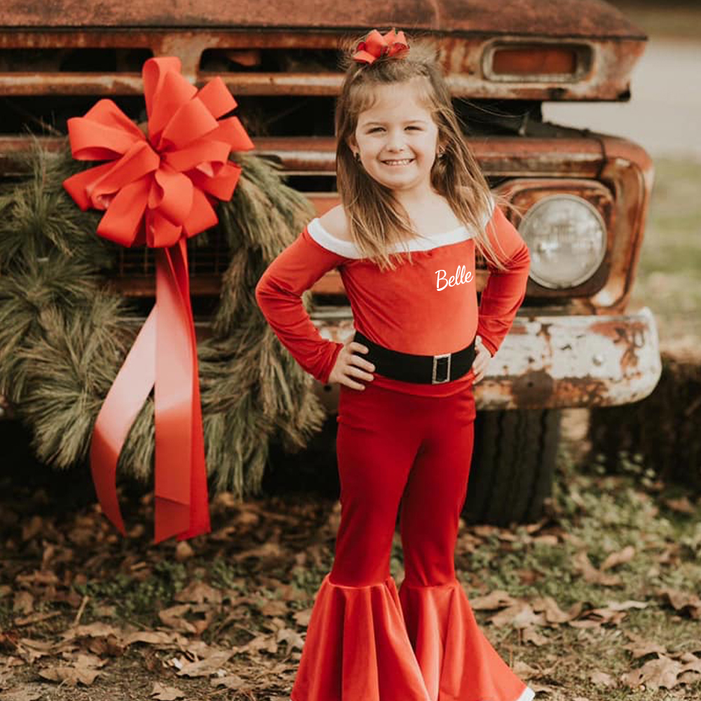 Personalized Kid Christmas Santa Claus Outfit | MCGift94