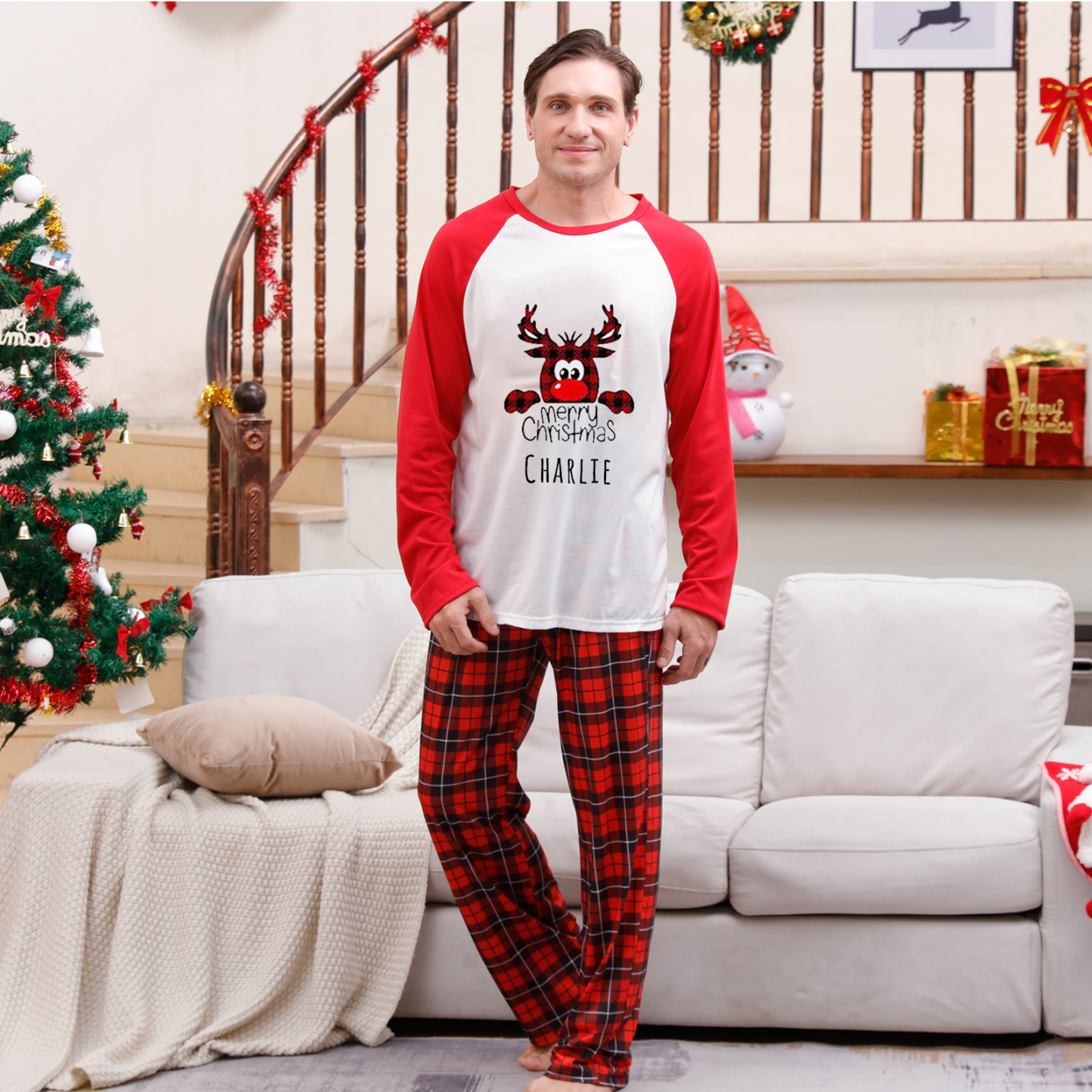 Personalized Matching Family Christmas Pajamas Set | CWFamily09