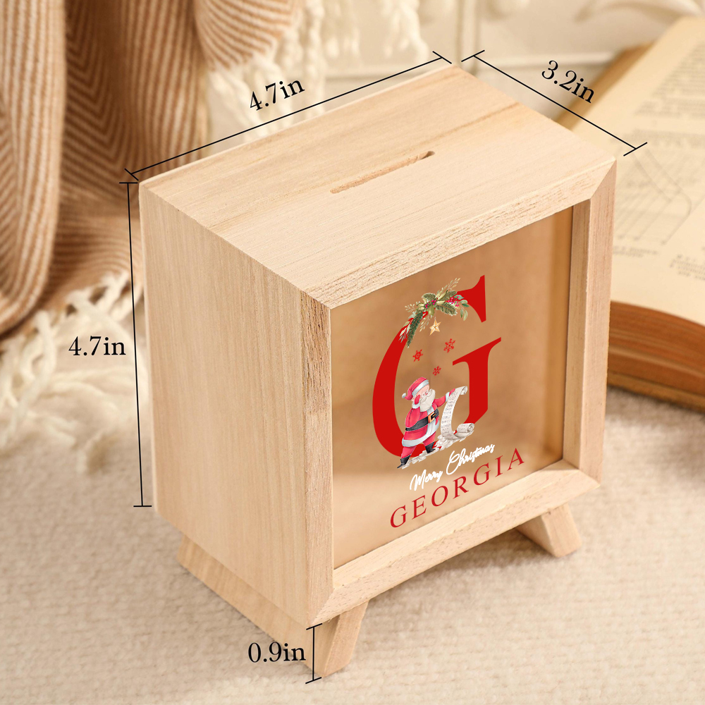 Personalized Kids Initial & Name Christmas Piggy Bank | CWToy98