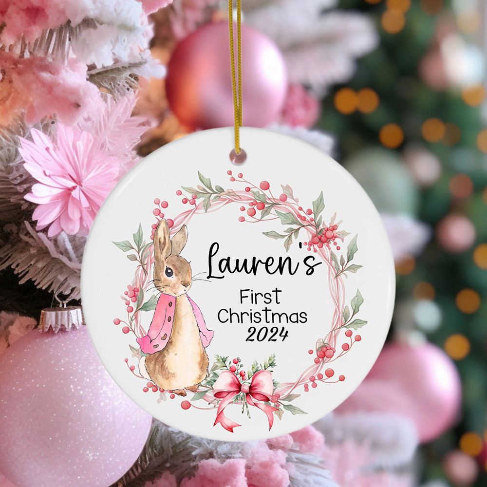 Personalized Lovely Bunny Christmas Tree Ornaments Decoration | MCGift5718