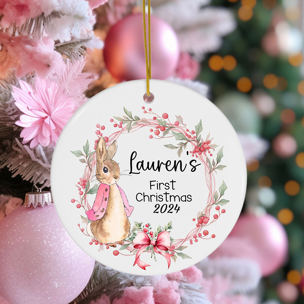 Personalized Lovely Bunny Christmas Tree Ornaments Decoration | MCGift5718
