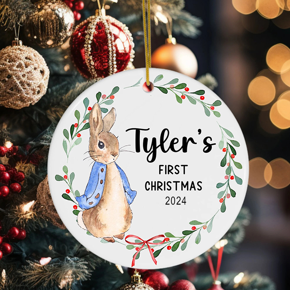 Personalized Lovely Bunny Christmas Tree Ornaments Decoration | MCGift5718