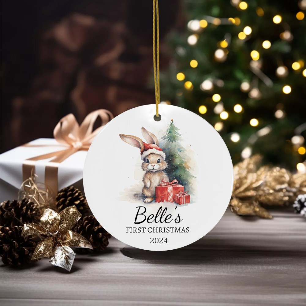 Personalized Lovely Bunny Christmas Tree Ornaments Decoration | MCGift5719