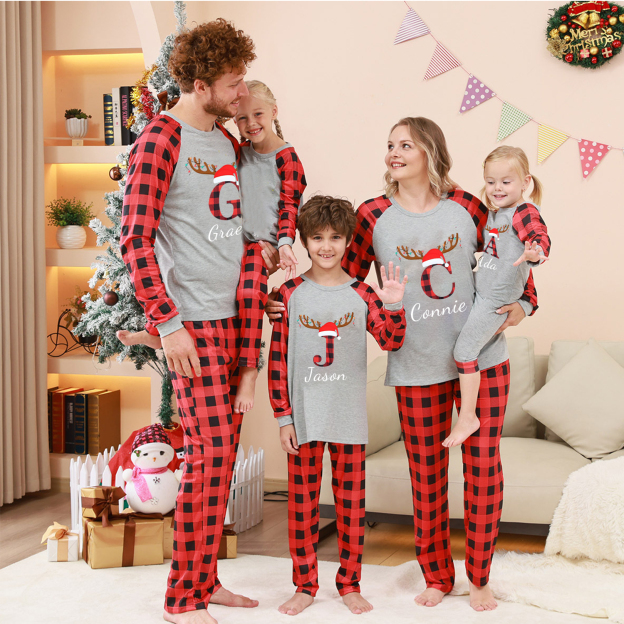 Personalized Matching Family Christmas Pajamas Set | CWFamily0701