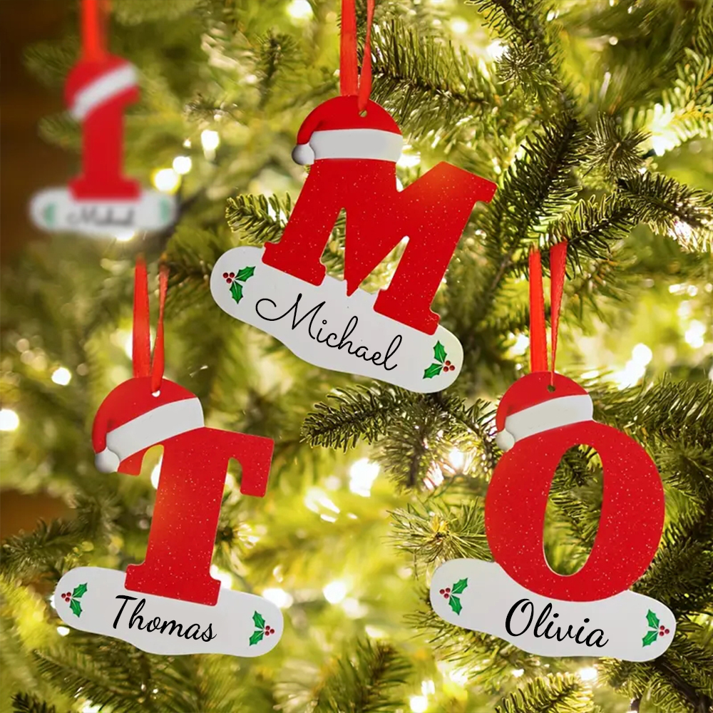 Personalized 26 Letters Christmas Tree Ornament | MCGift101