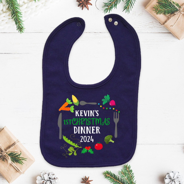 Personalized Baby 1st Christmas Dinner Bib | CWBaby115