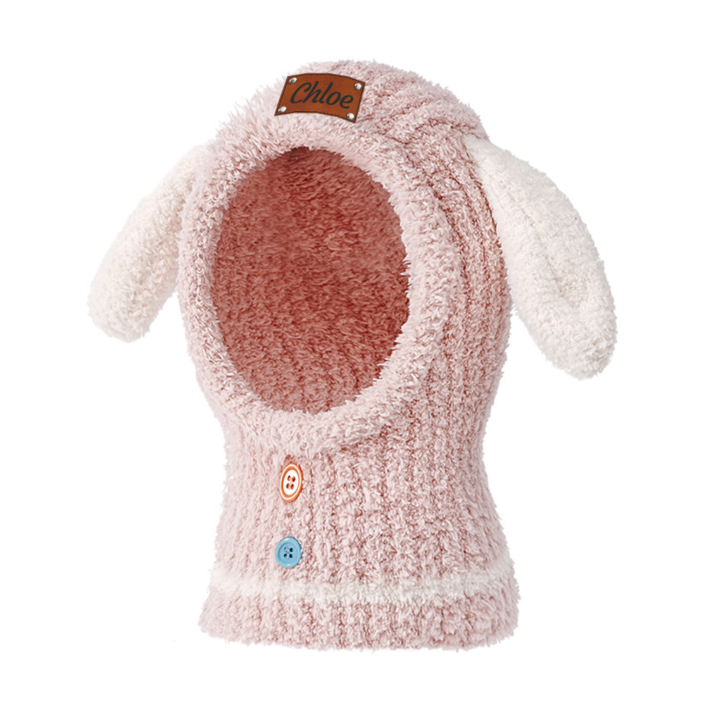 Personalized Leather Patch Kid Knitted Hat|CWBaby123