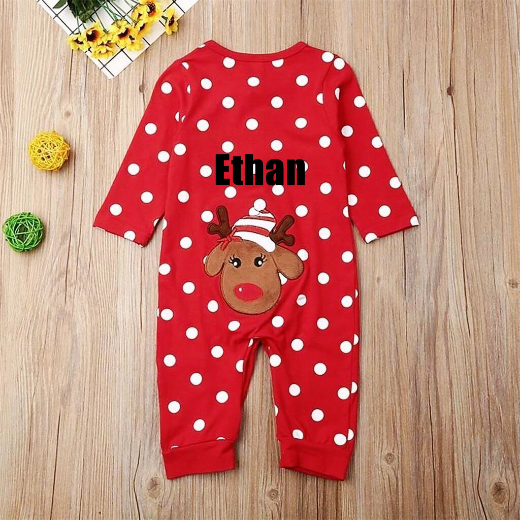 Personalized Baby Lovely Christmas Elk Romper | MCGift113