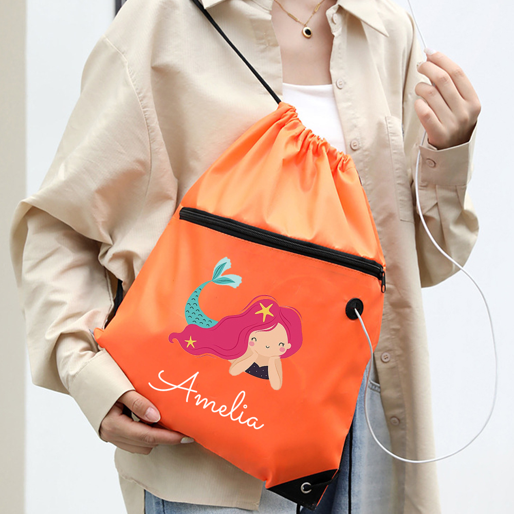 Personalized Lovely Drawstring Water Proof Beach Bag | CWBeach14701