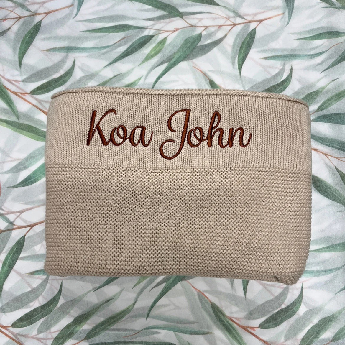 Personalized Embroidered Knit Blanket for Comfort & Unique | CWBaby30