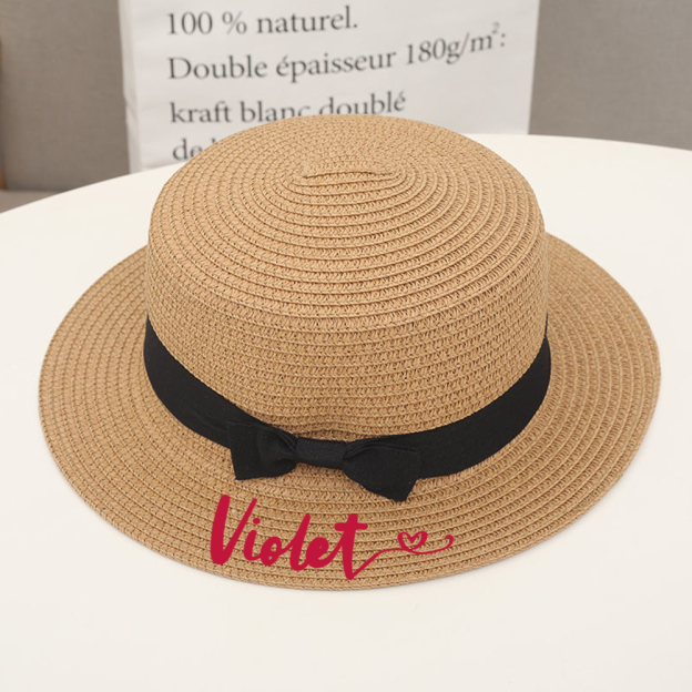 Personalized Summer Bow Straw Hat for Comfort & Unique | CWBeach149