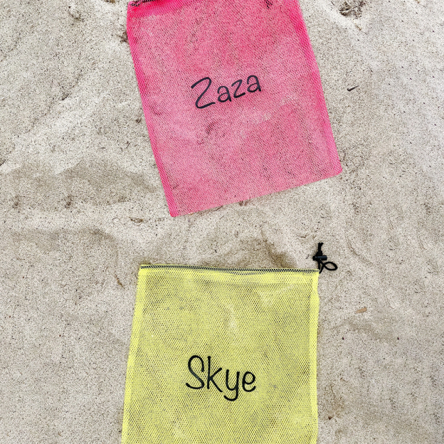 Personalized Beach Toy Collection Mesh Drawstring Bag | CWBeach150