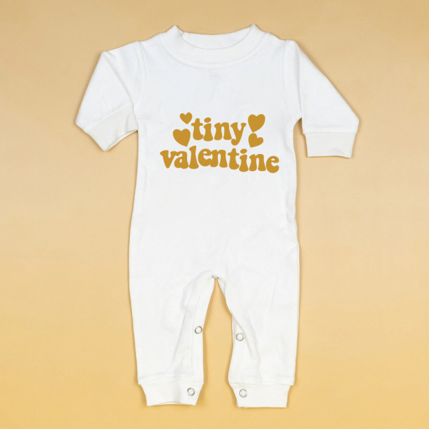 Personalized Baby First Valentine Ropmer and Hat Set | CWBaby144