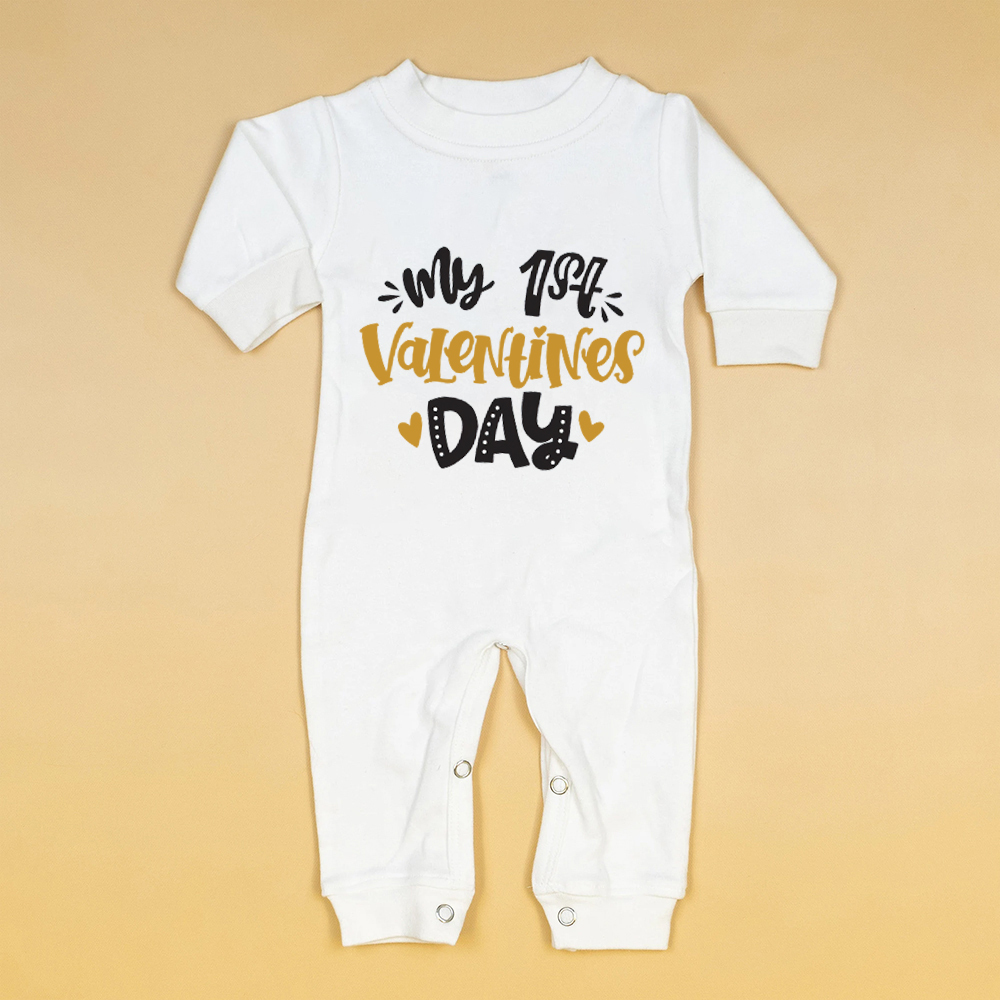 Personalized Baby First Valentine Ropmer and Hat Set | CWBaby145