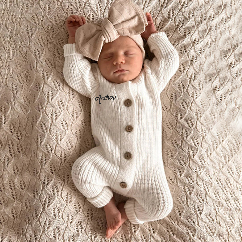 Personalised Baby Milk Ribbed Knit Bodysuit | CWBaby148