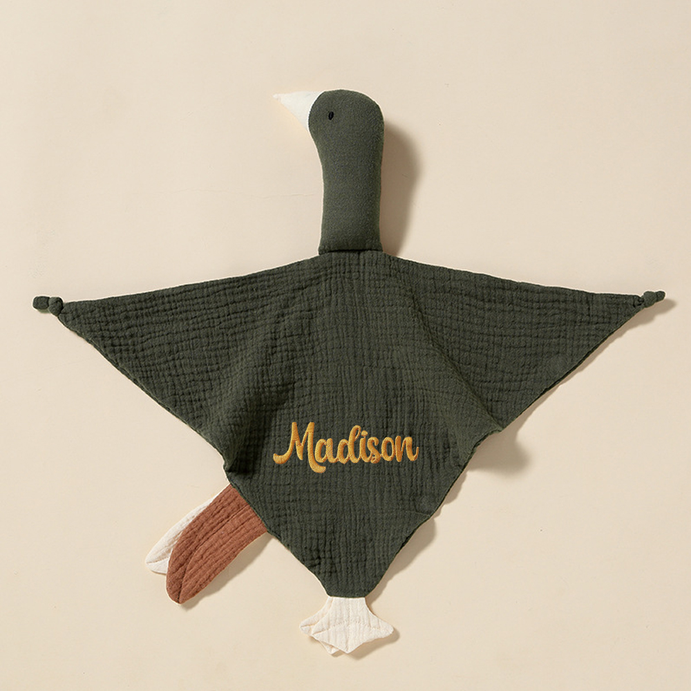 Personalized Baby Embroidery Goose Comforter Sleep Toy | CWToy99