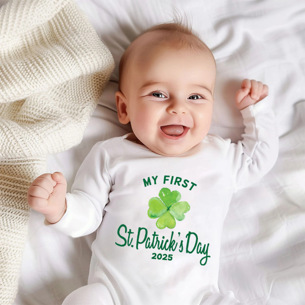 Personalized Baby First St. Patrick's Day Romper and Hat Set | CWBaby164