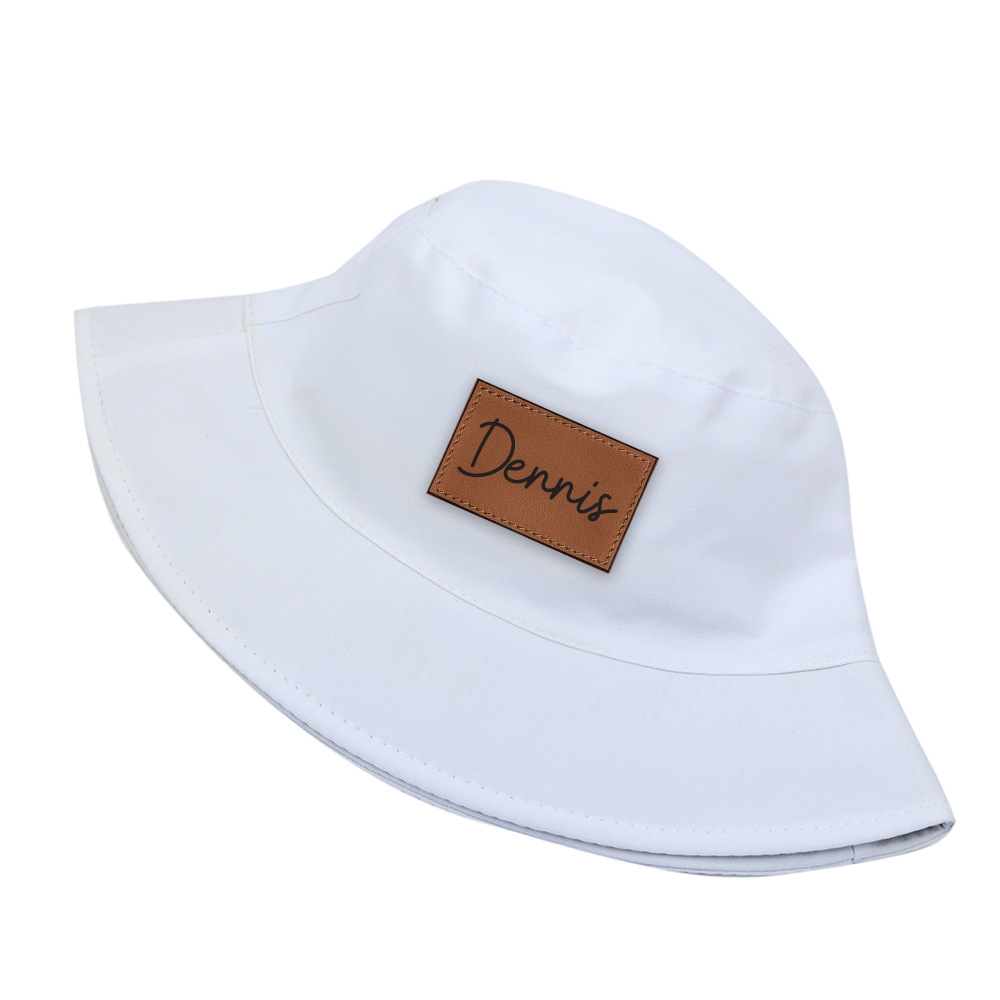 Personalized Kid Leather Patch Bucket Sunbonnet for Comfort & Unique | CWBeach157