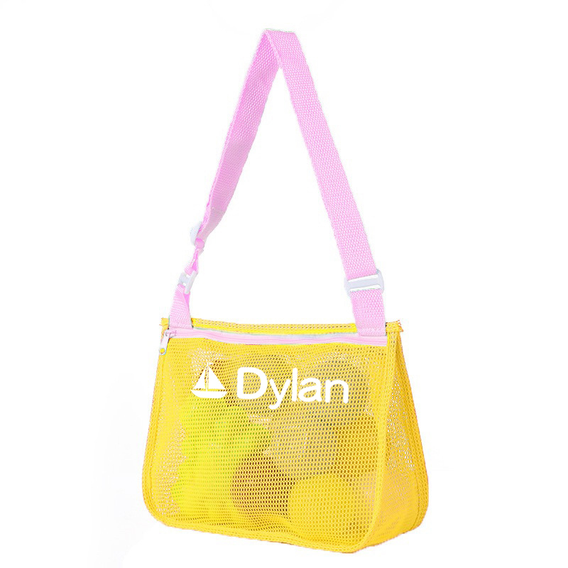 Personalized Seashell Zipper Mesh Beach Bag | CWBeach01