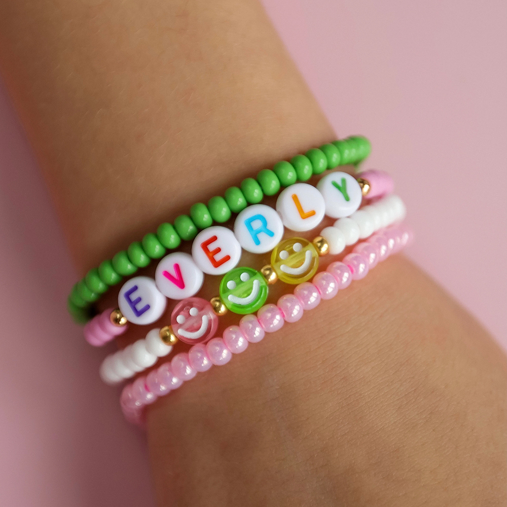 Personalized Colorful Letter Bead Bracelet For Kids ｜CWBeach40