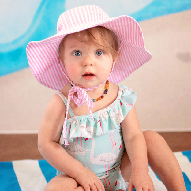 Personalized Embroidery Seersucker Sun Protection Hat | CWBeach161