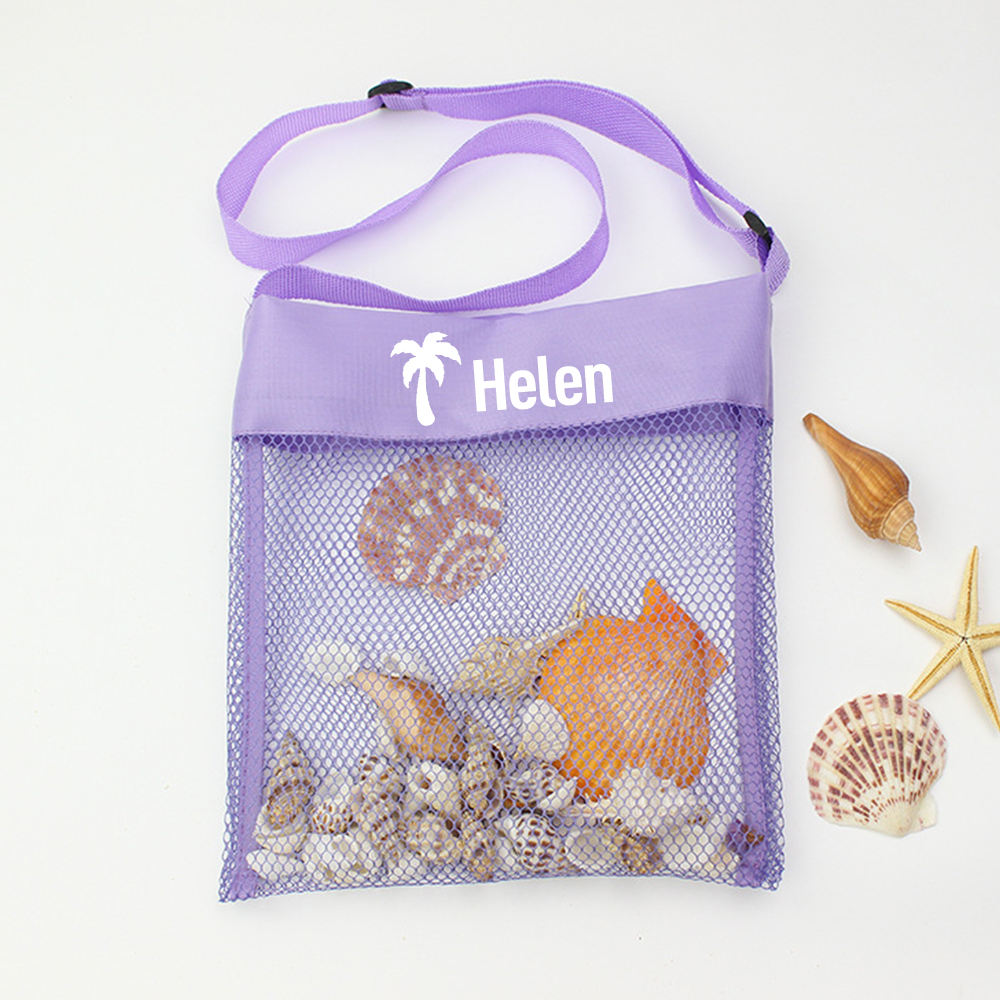 Personalized Seashell Mesh Beach Bag | CWBeach02