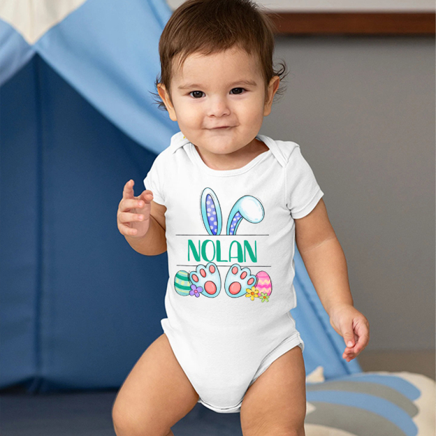 Personalized Baby Cute Easter Bunny Romper | CWEaster44