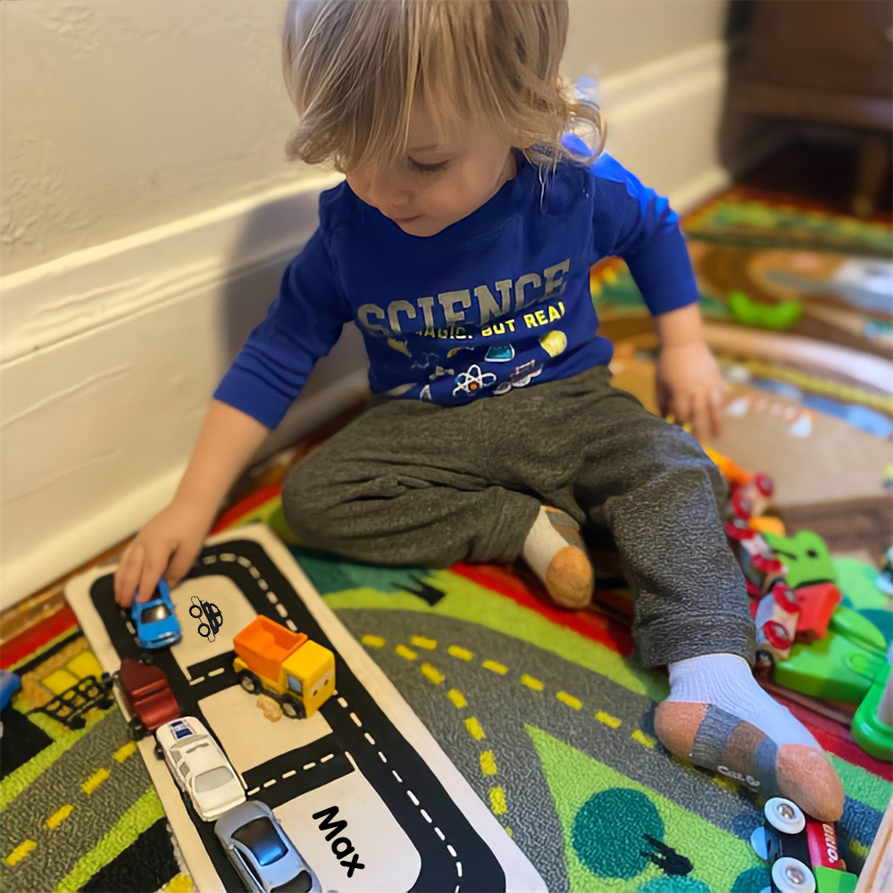 Personalized Kids Storage Bag with Road-patterned Game Mat | CWToy119