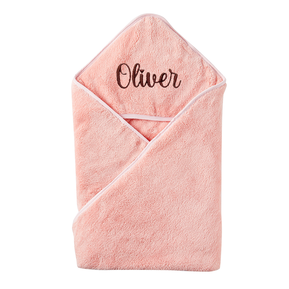 Personalized Embroidery Kid Lovely Coral Velvet Hooded Towel | CWBaby197