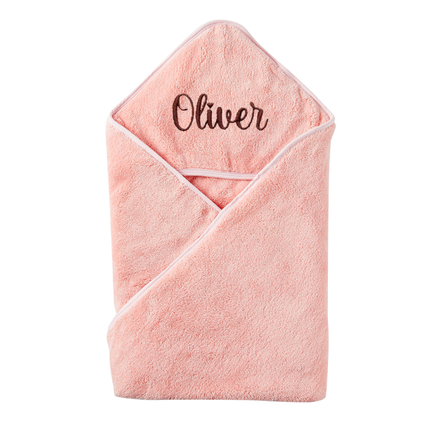 Personalized Embroidery Kid Lovely Coral Velvet Hooded Towel | CWBaby197