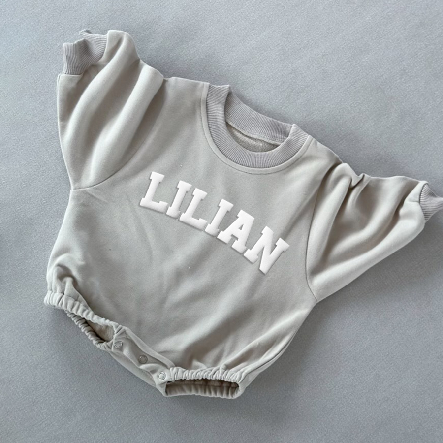 Personalized Puff Name Baby Color Sweatshirt Bodysuit | CWBaby90