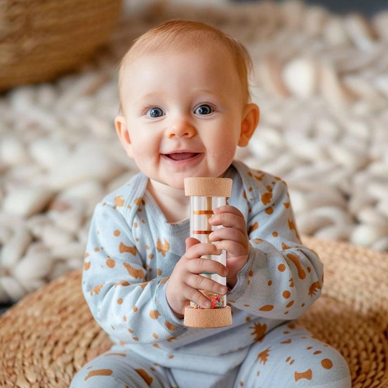 Personalized Baby Wood Rattle Sensory Toy | CWToy135