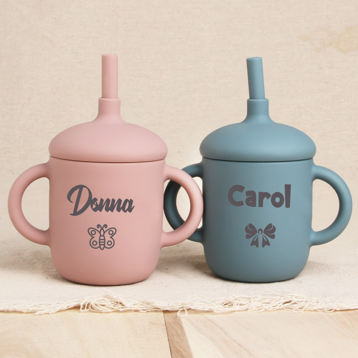 Personalised Baby Food Grade Sippy Silicone Cup  | CWBaby54