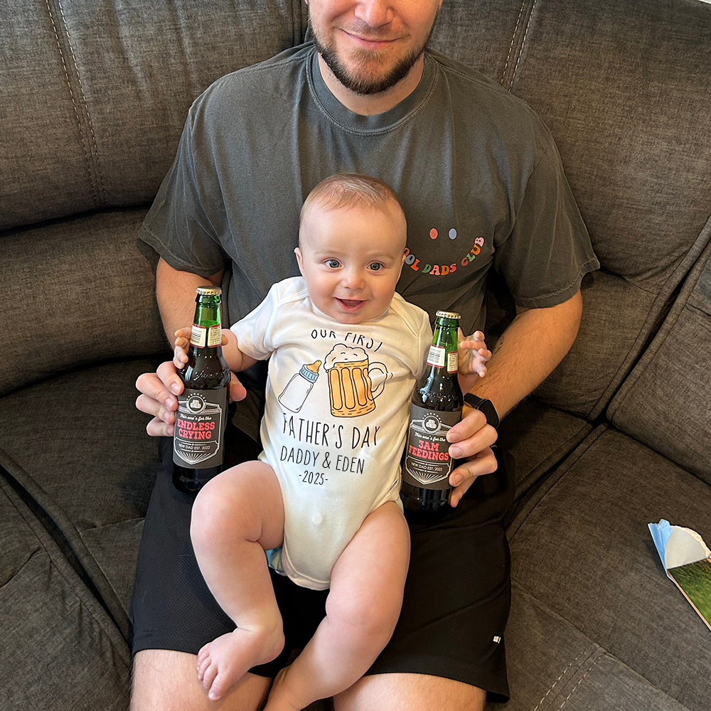 Personalized First Father's Day Daddy and Baby Outfit | CWFamily88