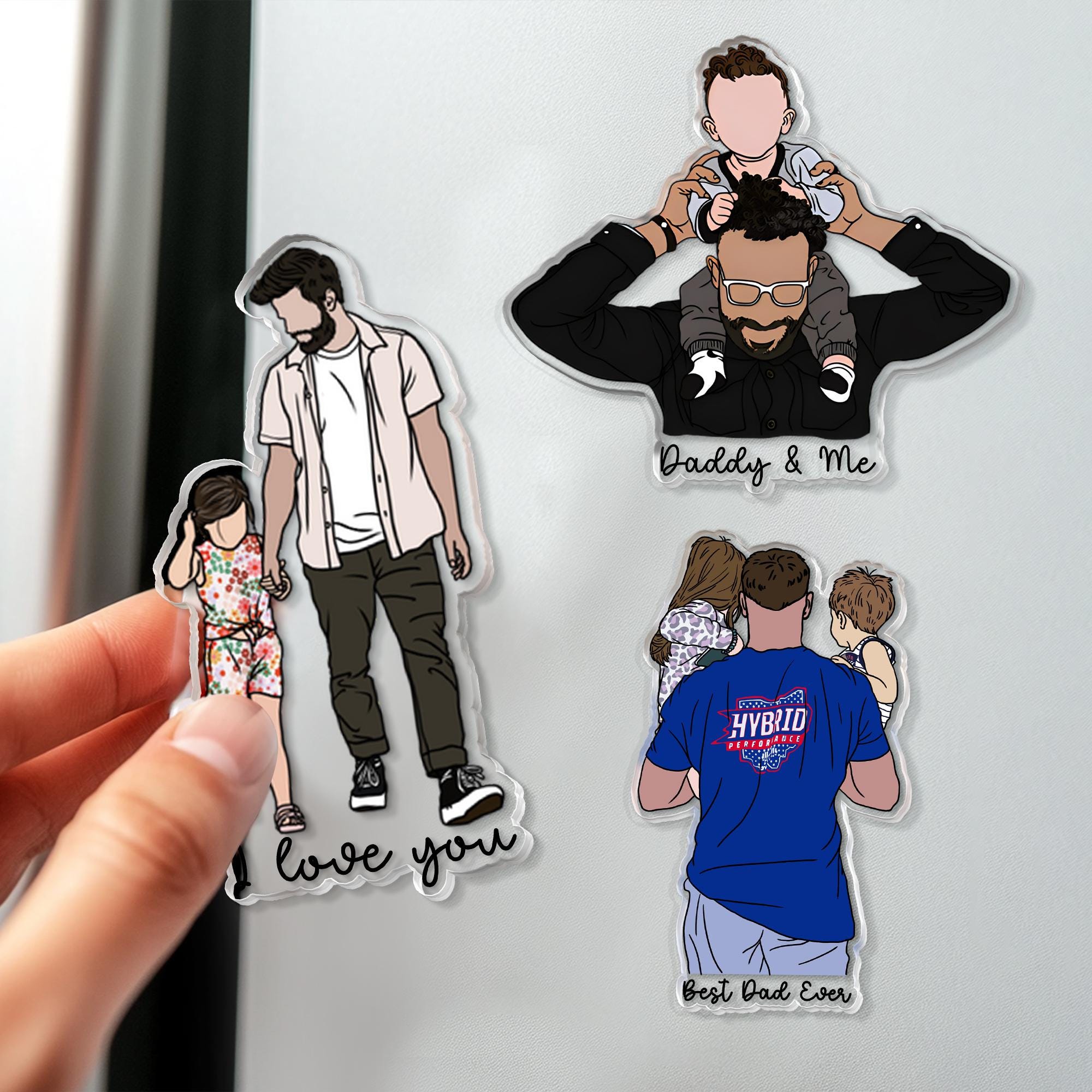 Personalized Illustrated Family Portrait Fridge Magnet | CWGift16