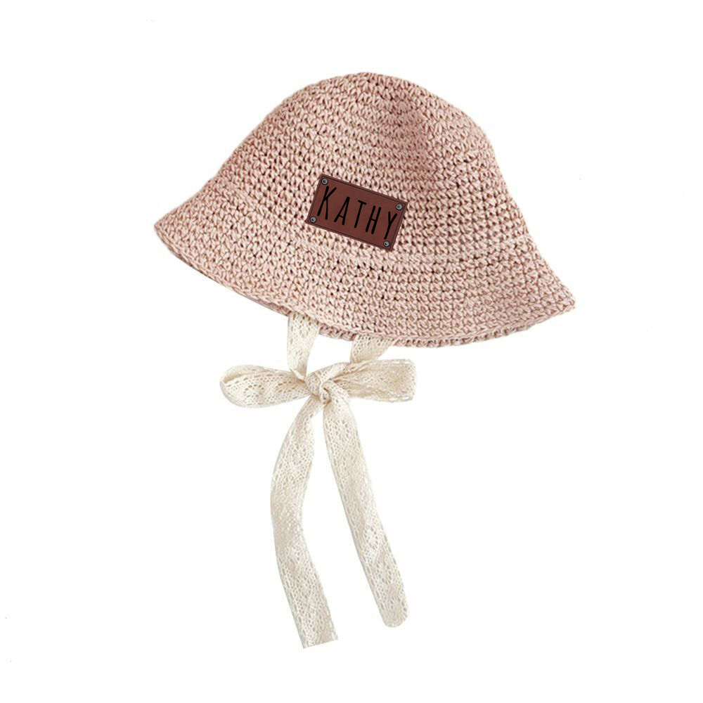 Personalized Summer Leather Patch Straw Hat for Comfort & Unique | CWBeach52