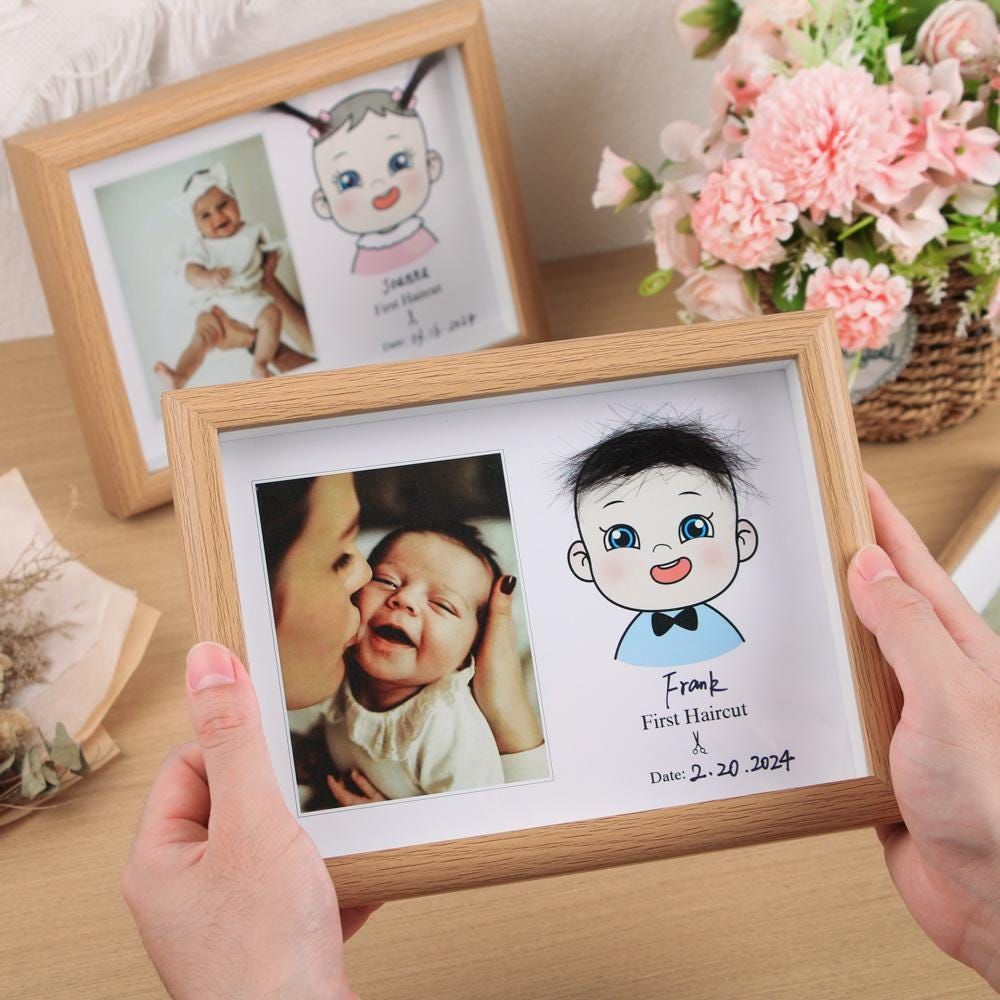 Personalized Wooden First Haircut Keepsake Frame | CWGift51