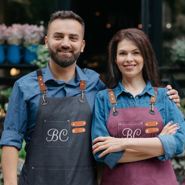 Personalized Name on Canvas Apron with Pockets for Unisex Adult | Apron22